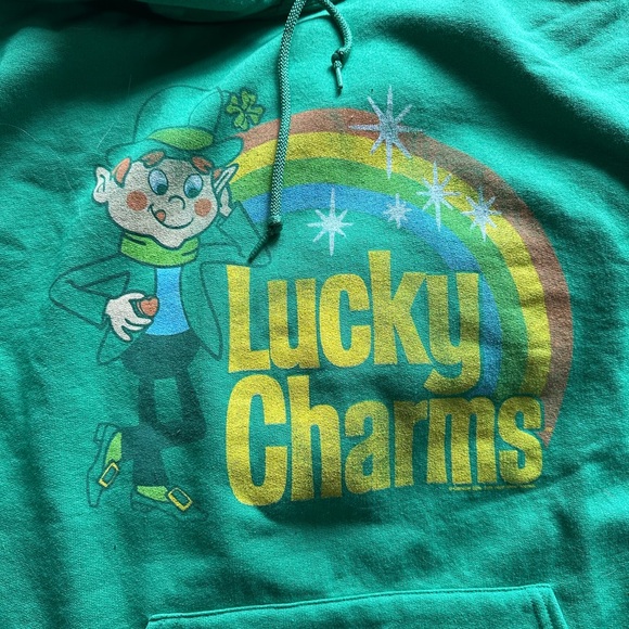 Tee Luv Tops - Lucky Charms green st. patrick’s day irish Graphic Hoodie unisex large NWOT ☘️